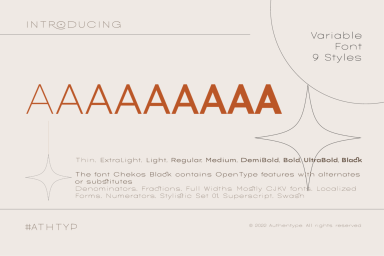Chekos is a feminine type face designed to be elegant and modern
