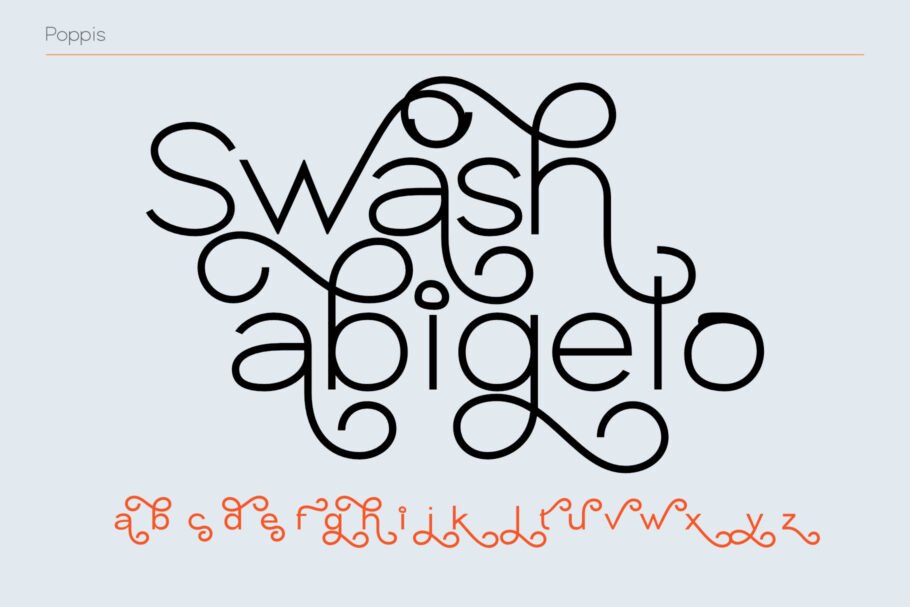 Poppis is a contemporary geometric sans-serif font that harmoniously blends technical precision with an artistic flair.