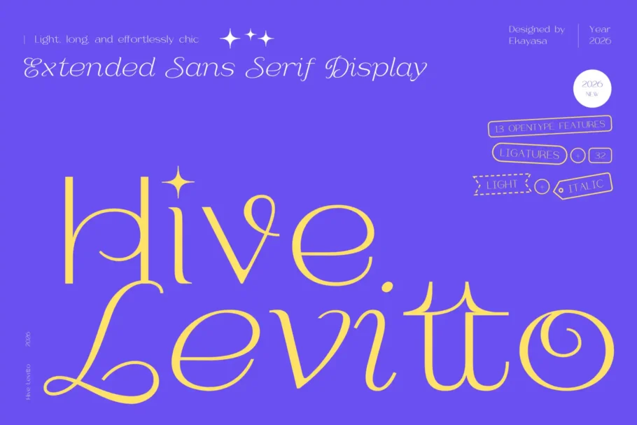 Hive Levitto – Extended Light Sans Serif Display Font