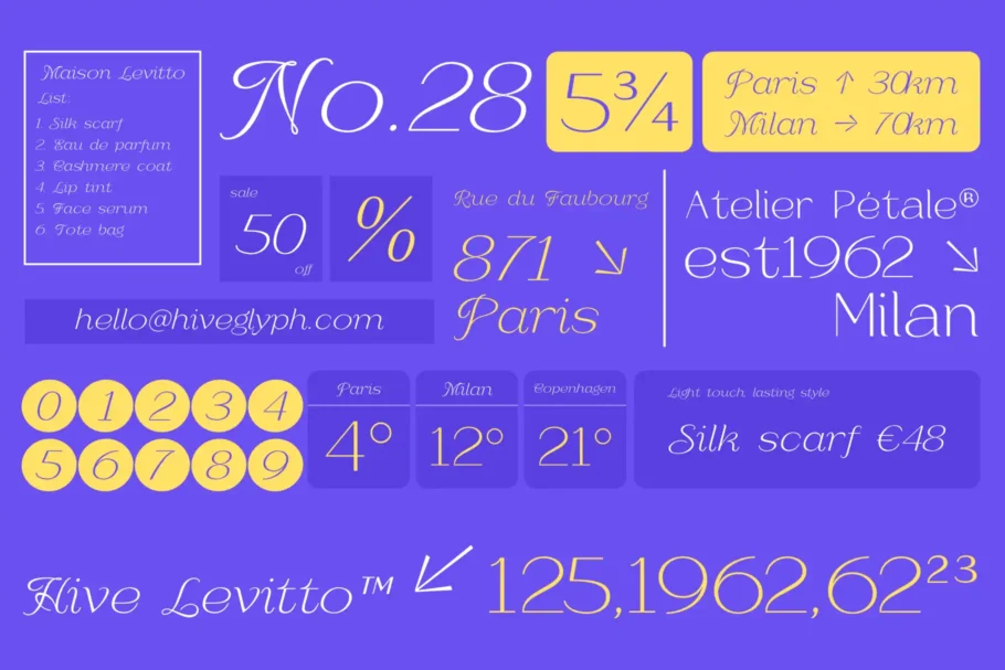Hive Levitto – Extended Light Sans Serif Display Font