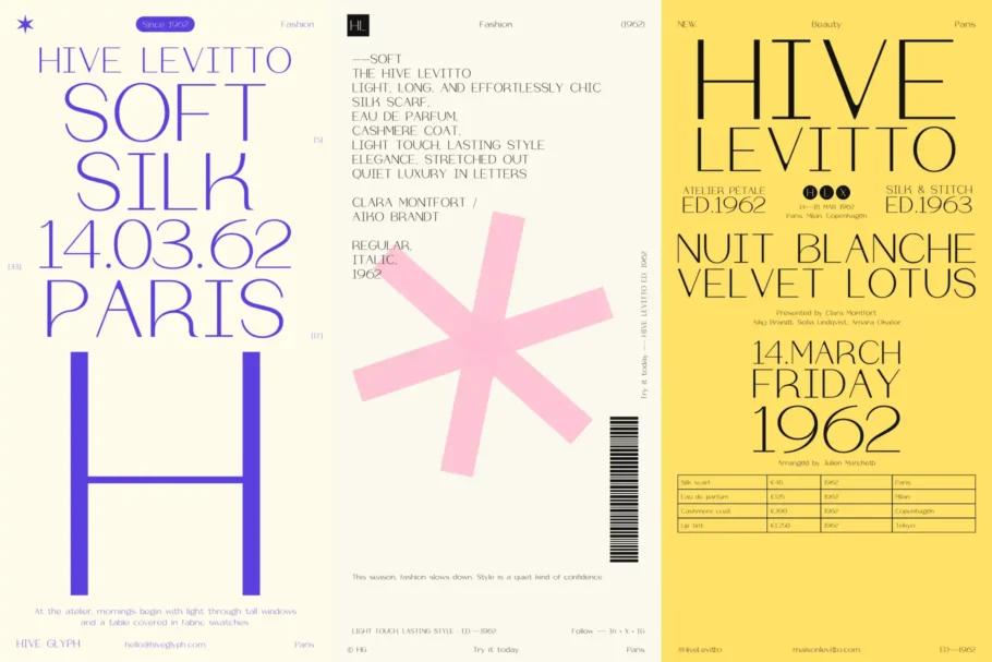 Hive Levitto – Extended Light Sans Serif Display Font