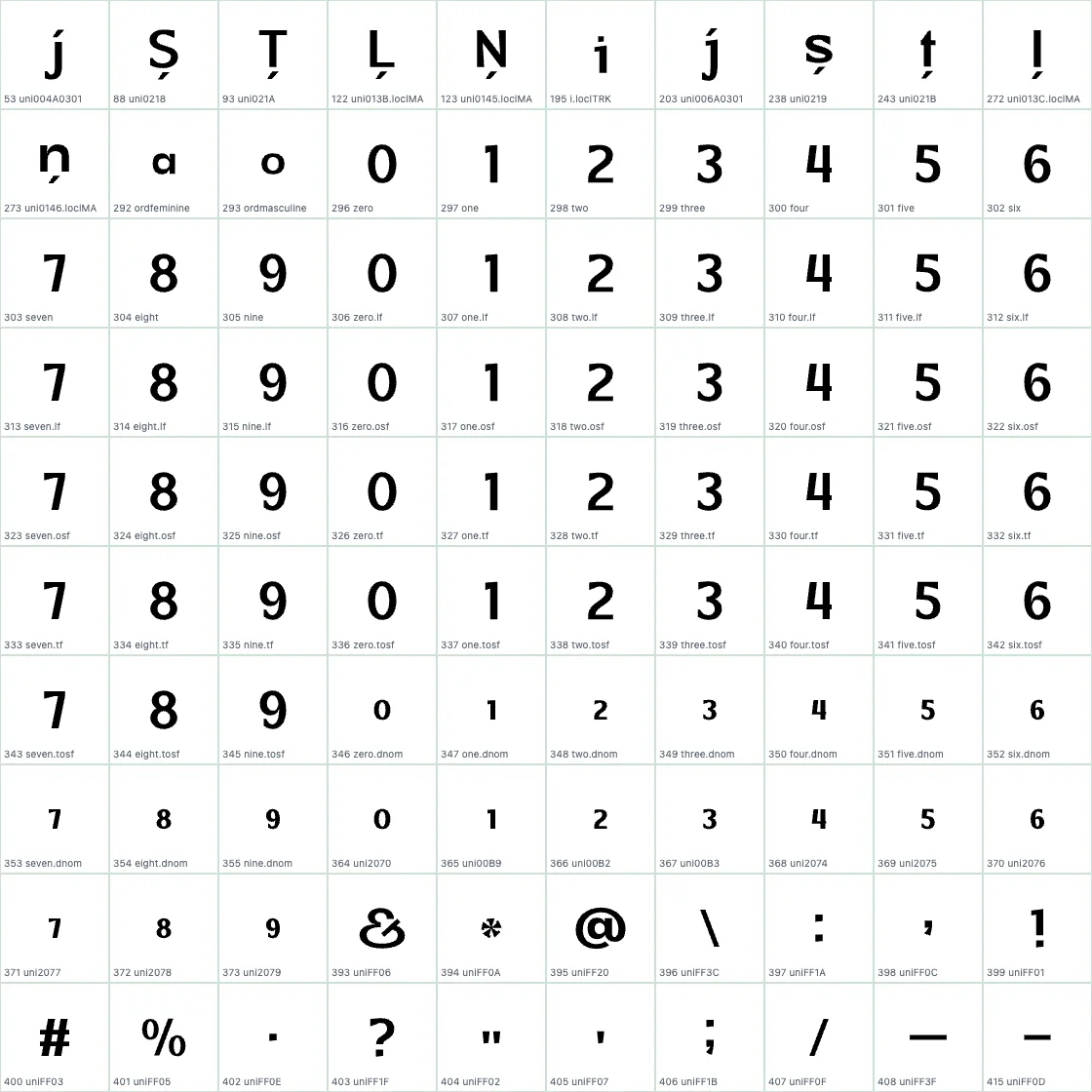 Honick   ExtraBold AALT preview page 1