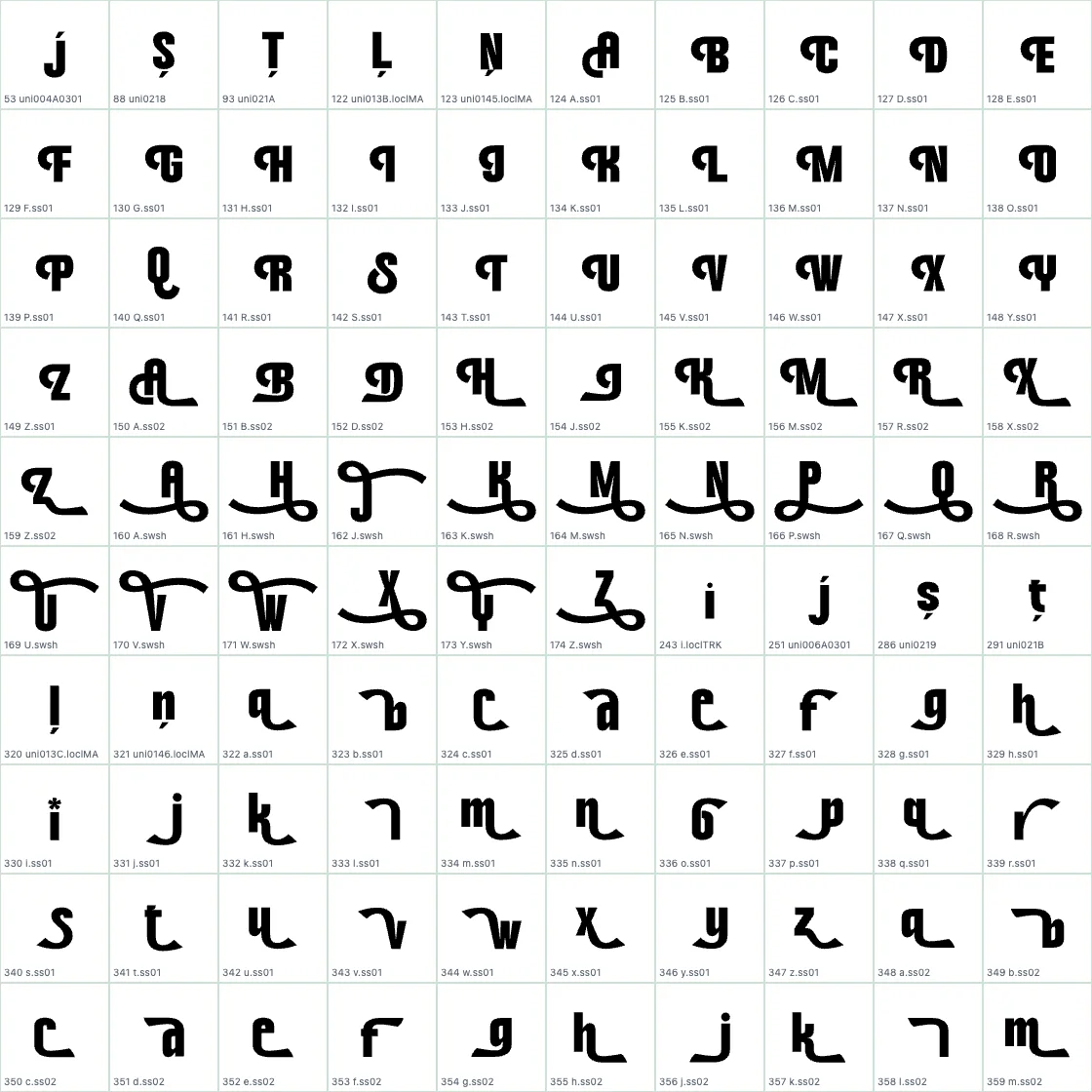 Aronsiki   ExtraBold AALT preview page 1