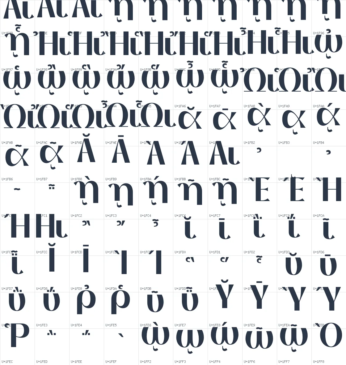 Thanks Lab   Bold Unicode glyph atlas page 9