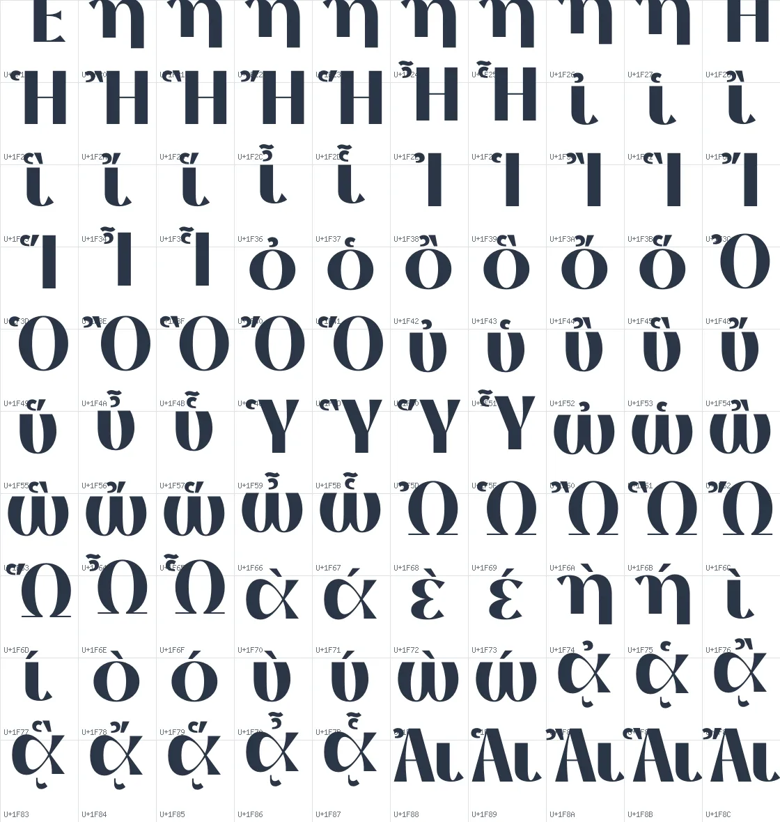 Thanks Lab   ExtraBold Unicode glyph atlas page 8