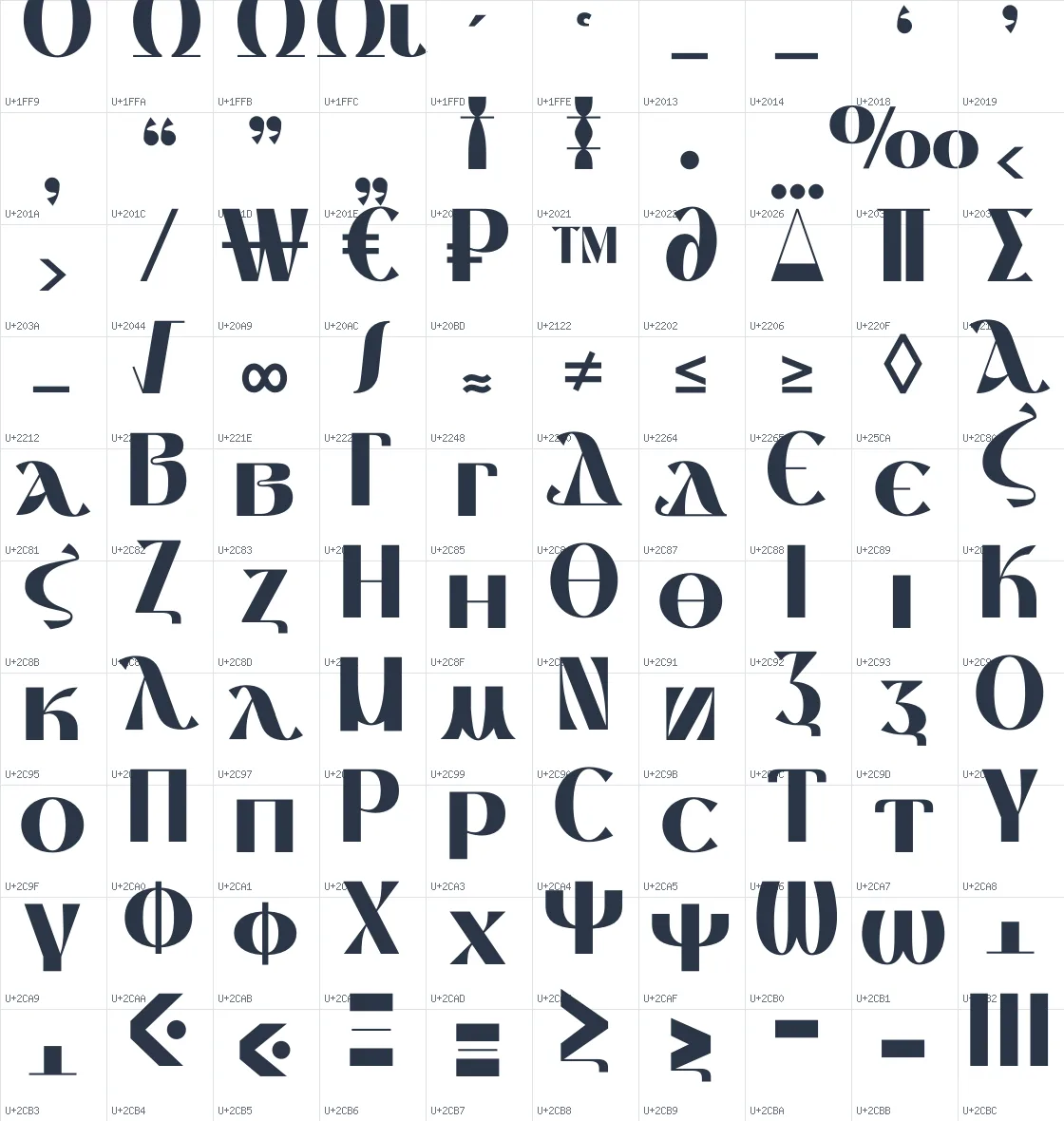 Thanks Lab   ExtraBold Unicode glyph atlas page 10