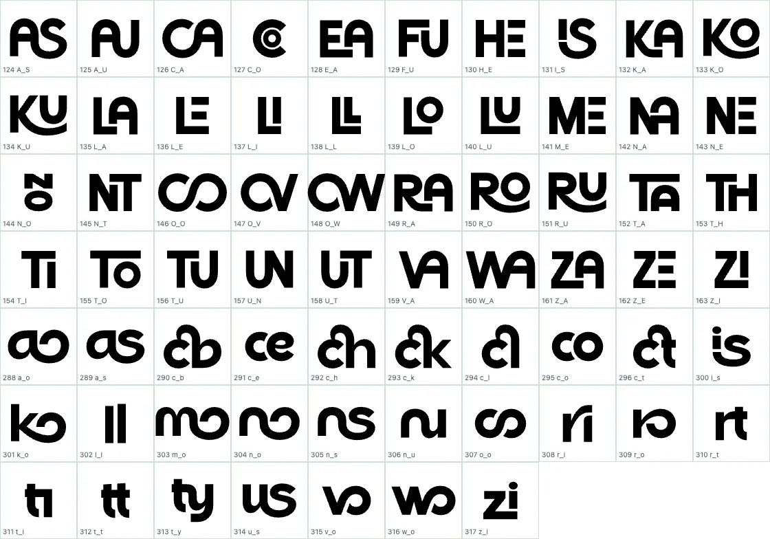 Row Vaticano   ExtraBold DLIG preview page 1